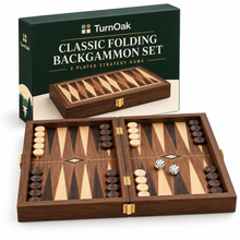 TurnOakGames Classic Folding Backgammon Set