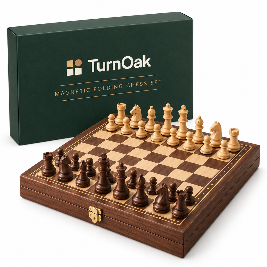 TurnOakGames Magnetic Folding Chess Set